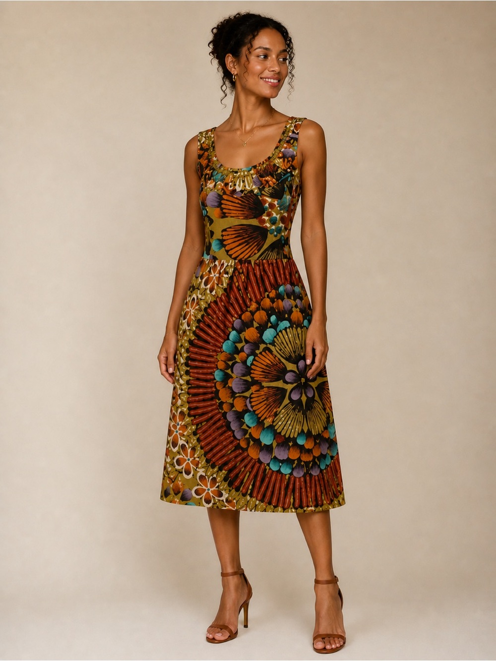 Edmé & Esyllte Anthropologie Silk Botanical Print Dress